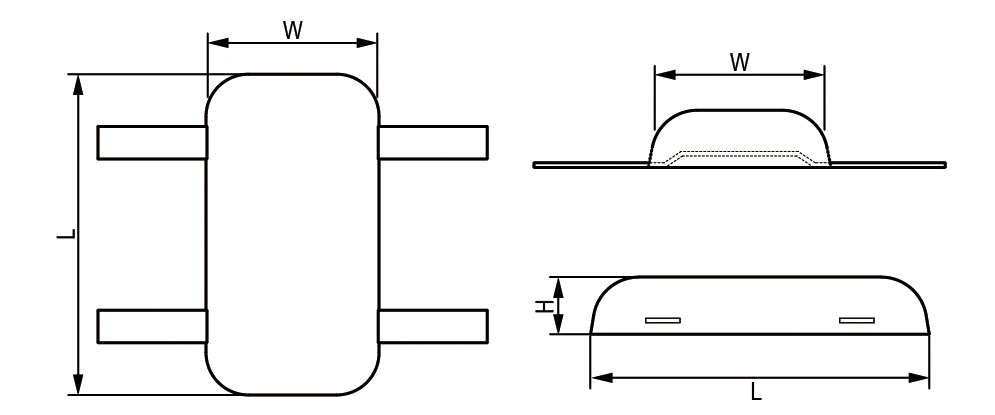 Aluminum Hull Anode with Two Strap Line Drawing