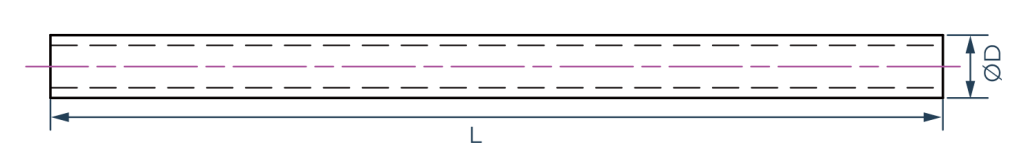 High Silicon Cast Iron Tubular Anode Linedrawing