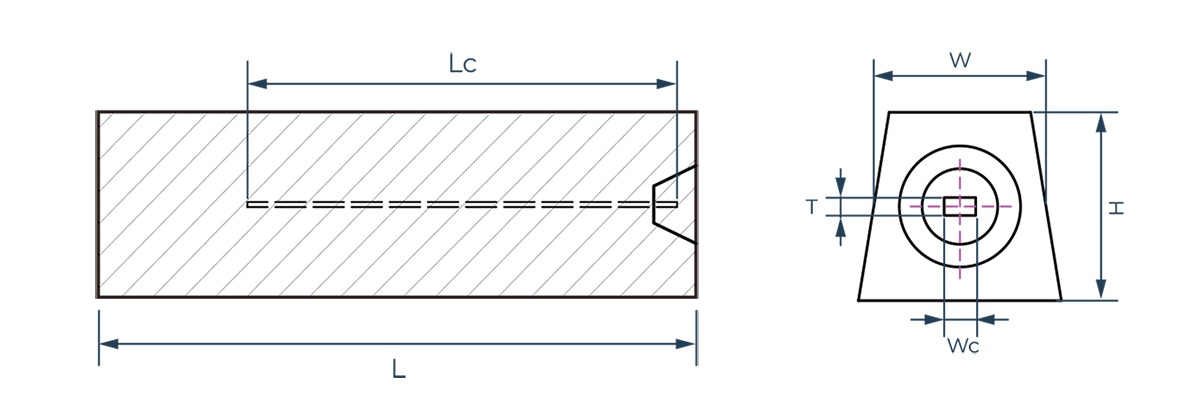 Magnesium Anode S-Type Linedrawing